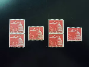 #C65 & C65a 8c Jet & Capitol Singles & Pairs Tagged & Untagged MNH OG - Picture 1 of 1