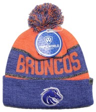 Boise State Broncos NCAA Top of the World "Below Zero" Striped Cuffed Knit Hat
