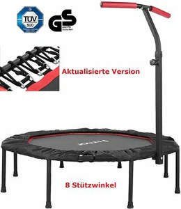 Fitnesstrampolin 150kg Mini Trampolin Griff Gummiseil Federung Sport Ø128cm - Bild 1 von 8