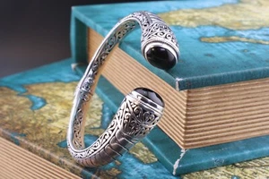 Handcrafted 925 Sterling Silver and Black Onyx Bracelet - Picture 1 of 10