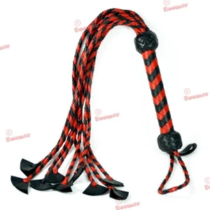 Genuine Leather Flogger Handmade whip Premium Quality Spanking Riding Crop - Picture 1 of 16