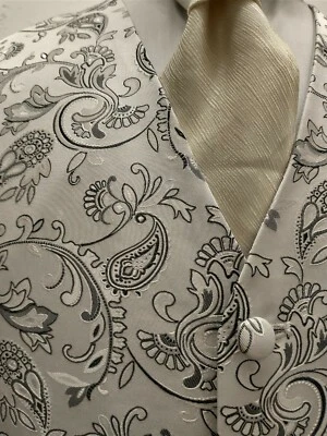 Heirloom Paisley Grey Waistcoat, Ascot, Weddings, Funerals, Formalwear, Prom - Image 1 of 4