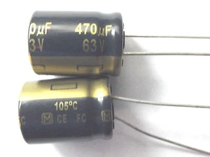 470uf 63v 105c LOW ESR Size 16mmx20mm Panasonic EEUFC1J471 Low profile x2pcs - Picture 1 of 1