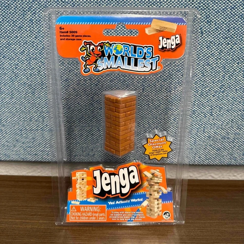 New World's Smallest JENGA Block Tower Stacking Game Under 2.5" & 39 Pieces! - Image 1 of 4