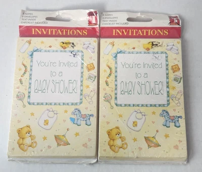 Lot 2 Baby Shower Invitations Packs – 16 Cards & 16 Envelopes – New Sealed - Image 1 of 3