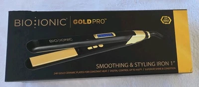 Bio Ionic GoldPro Smoothing and Styling Iron with LED Display - Gold/Black - Image 1 of 4