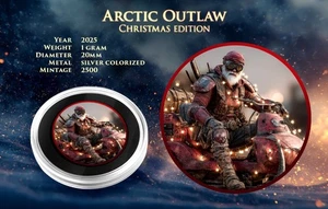 2025 Santa Arctic Outlaw 1 Gram .999 Silver Lock in Capsule Card PRESALE - Picture 1 of 1