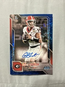 2025 Bowman Chrome U Gunner Stockton Mini Diamonds Blue 1st On Card Auto /150 - Picture 1 of 10