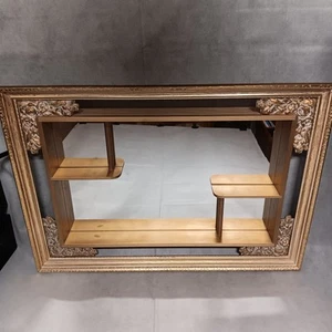 MCM Illinois Moulding Co. Shadow Box Wall Mirror Shelf Ornate Gold Trim 1959 - Picture 1 of 9