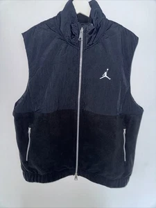 NEW Nike Jordan Essentials Fleece Vest Black Sz Medium FD8628-010 - Foto 1 di 8