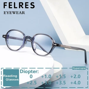 Gafas de lectura unisex retro ovaladas anti luz azul lentes transparentes gafas presbicias - Imagen 1 de 26