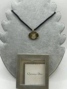 Christian Dior Vintage Schwarz String Choker Halskette Gold Klassisch Damen Schmuck - Bild 1 von 12