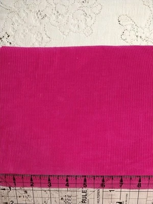 Hot Pink Cotton Corduroy Fabric 14" PLUS Large Tails x 45" Wide Cut Continuous - Image 1 of 4