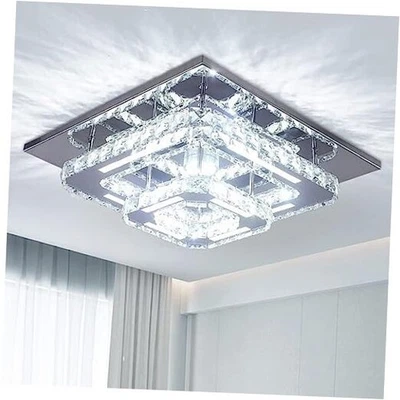  Modern LED Chandelier Crystal Ceiling Light Fixture Square Mini MC031-Cool - Image 1 of 4