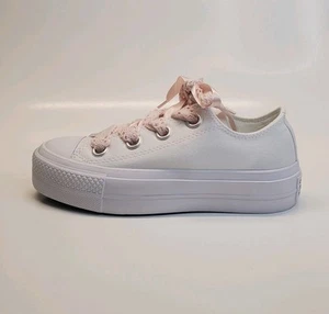 Nuove Converse Chuck Taylor All Star Lift lacci all'uncinetto bianco/blush/rosa taglia 7 - Foto 1 di 12