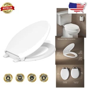 Cachet länglicher WC-Sitz, langsames Schließen, einfache Installation, weiß, leiser Deckel - Bild 1 von 12