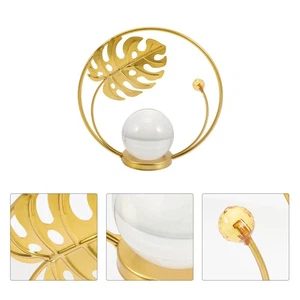 Crystal Ball Decoration Office Adornment with Metal Stand Sphere - Picture 1 of 12