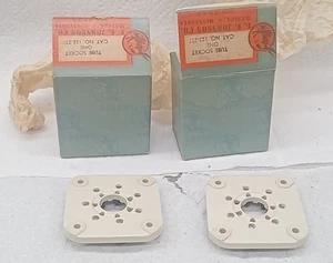 (2) E.F .Johnson Porcelain Giant 7-Pin Tube Sockets for 813, 4E27A, HK257 NOS - Zdjęcie 1 z 5