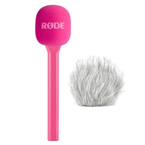 Rode Interview GO Handadapter für Wireless Sendemodule Pink mit Fell-Windschutz - Bild 1 von 9