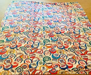 Vintage 1994 Bibb Company Major League Baseball 3 Piece Cotton Full Sheet Set - Picture 1 of 15