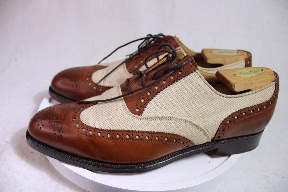 Vintage Peal & Co. For Brooks Brothers Brown Spectator Wingtips 9 D England - Image 1 of 4