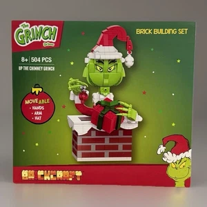 Holiday NEW! Brickcraft Grinch Escaping Chimney 504pc Set w/ Movable Arms Sealed - Picture 1 of 3