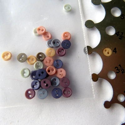 25 Micro Mini Buttons Doll  Color Mix Doll Cross stitch Accent  Lot 7 4mm - Image 1 of 3