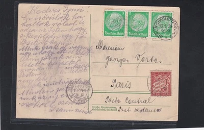 Lot of postkart from  Germany to France 1936 year , To Pay - Image 1 of 2