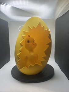Unmarked Blow Mold" Chicken Easter Egg Yellow - Picture 1 of 9