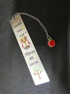 Stainless Steel thank you for helping me grow  Bookmark  130mm x 25mm (R0051) - Picture 1 of 1