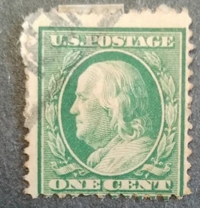 BENJAMIN FRANKLIN, Cent, GREEN,1923,VERY RARE-HINGE, GOOD CONDITION - Picture 1 of 1
