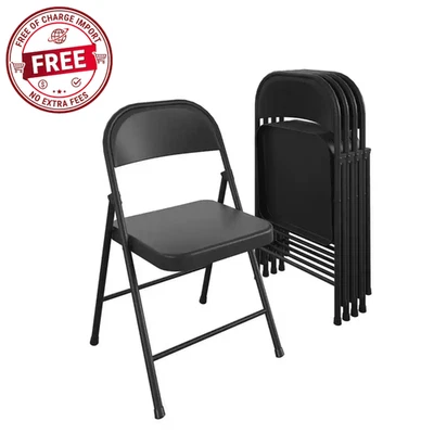 4-Pack COSCO SmartFold All-Steel Folding Chair Lightweight, Black, FREE SHIP