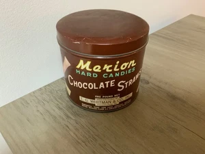 Vintage Merion Hard Candie Chocolate Straws 1 lb. Empty Tin, Whitman - Picture 1 of 6