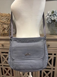 Kipling Quilted Crossbody Handbag Purse Blue Gray - Picture 1 of 7