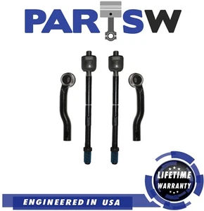PartsW Toyota Corolla 4Pc Front Inner Outer Tie Rod Ends LH RH Kit 2003-2008 - Picture 1 of 3