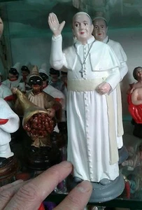 STATUETTA papa francesco 13 CM CIRCA PASTORE PRESEPE TERRACOTTA made italy - Imagen 1 de 1