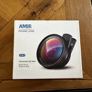 Amir Photo Phone Lens Kit 2-in-1 Macro LENS Wide Angle Universal Clip Bag - Zdjęcie 1 z 2