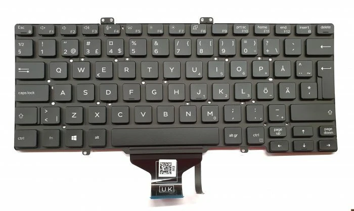 DELL Y553V Latitude 7400 5400 5401 5410 Backlit Swedish Finnish Nordic Keyboard - Image 1 of 1