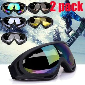 2Pcs Set Winter Snow Sports Goggles Ski Snowboard Snowmobile Skate Sun Glasses - Picture 1 of 19