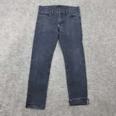 Uniqlo Jeans Mens 30x28 (Tag 30x32) Gray Selvedge Denim Pants Zip Fly Stretch - Image 1 of 4