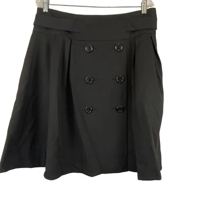 Falda De Colección Y2K Mujeres Talla 14 Negra Academia Carrera Preppy Doble Pecho Botones Foto 1 de 4