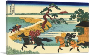 The Fields of Sekiya by the Sumida River Canvas Art Print by Katsushika Hokusai - Picture 1 of 14