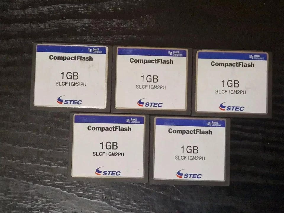5 x 1GB STEC CompactFlash CF Memory Cards Bulk Job Lot SLCF1GM2PU - Image 1 of 1