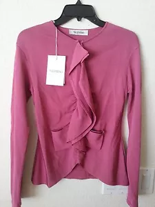 NEW $ 2720 VALENTINO COUTURE CARDIGAN SWEATER DARK PINK TOP MADE IN ITALY SZ S - Picture 1 of 11