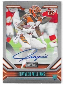 2019 PLAYBOOK TRAYVEON WILLIAMS PLATINUM AUTO RC #176 CINCINNATI BENGALS 16/75 - Picture 1 of 2