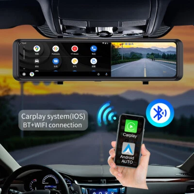 12" HD Touch Ips 4G WIFI Car DVR Camera Android14 Dash Cam Smart Rearview Mirror - Image 1 of 4