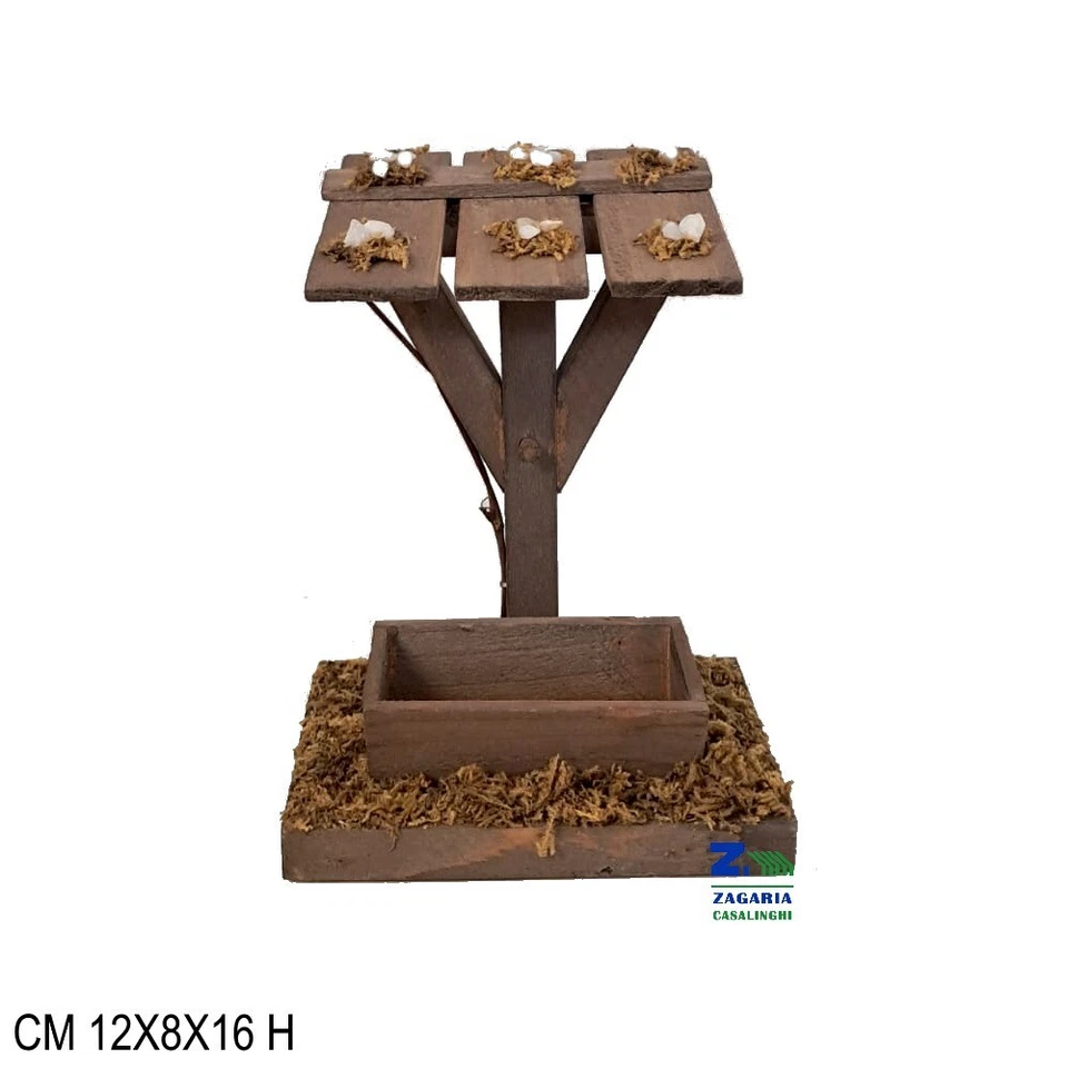 ZAGARIA CASALINGHI MANGIATOIA IN LEGNO ACCESSORIO PER PRESEPE NATALIZIO SU BASE ART. 66599