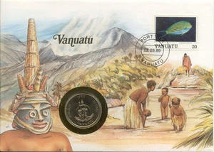 toller Umschlag VANUATU NEW HEBRIDES Münze Coin 20 VATU 1983 UNC NEU - Bild 1 von 1