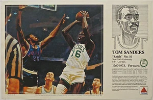 Tom Sanders Satch 1990 Boston Celtics Basketball Citgo poster Mike Wimmer art - Picture 1 of 3