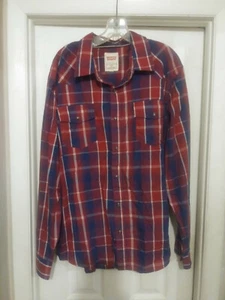 Camisa de manga larga con botones mezcla de algodón a cuadros multicolor talla XL de Levi's para hombre - Imagen 1 de 9